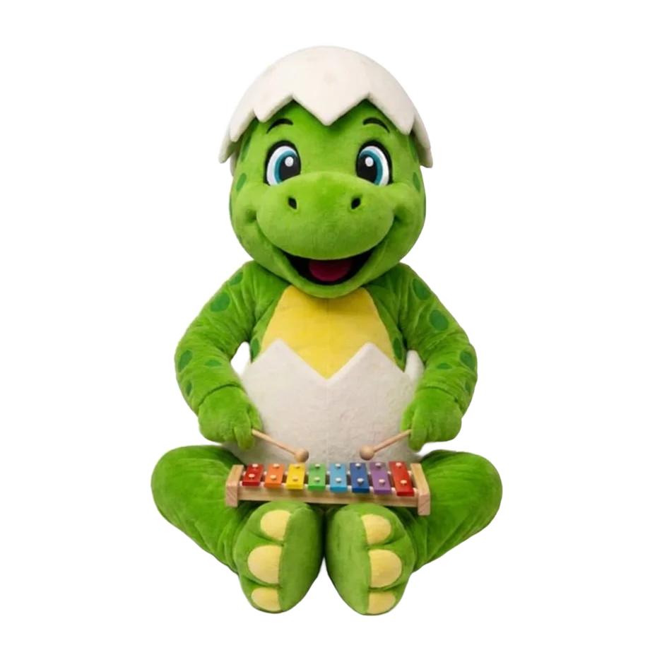 Dino spælir xylofon